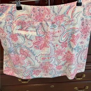 Chic Floral Paisley Women's Skirt - Pink and Blue